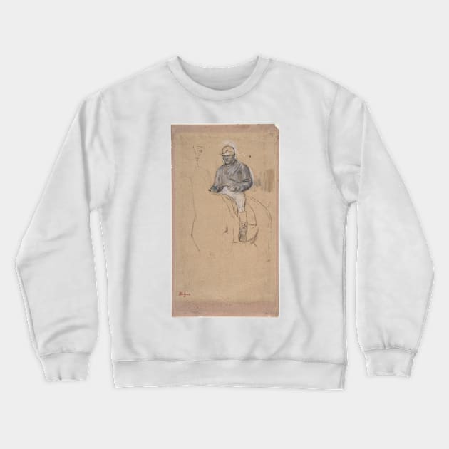 A Jockey on His Horse Crewneck Sweatshirt by EdgarDegas